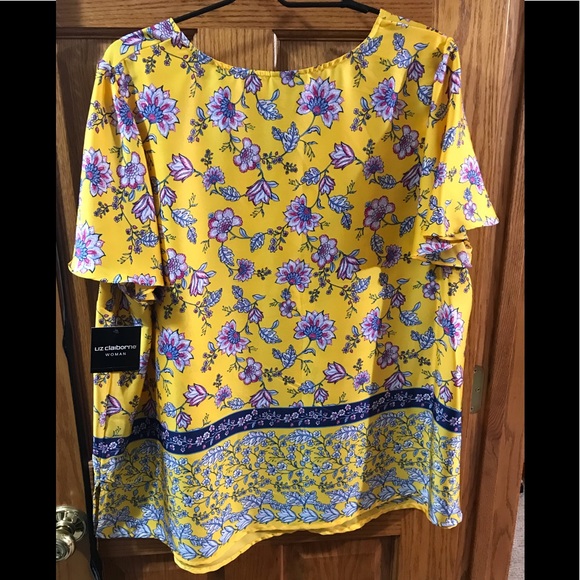 NWT Liz Claiborne super soft yellow top ,Size 1x - Picture 2 of 5